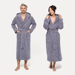 Brooklyn Bademantel mit Kapuze blau(nature/deep sea)