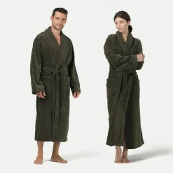 Homewear Schalkragenmantel grün(olive)