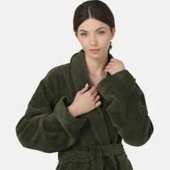 Homewear Schalkragenmantel grün(olive)