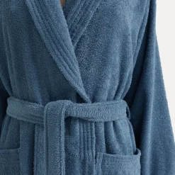 Homewear Schalkragenmantel blau(steel blue)