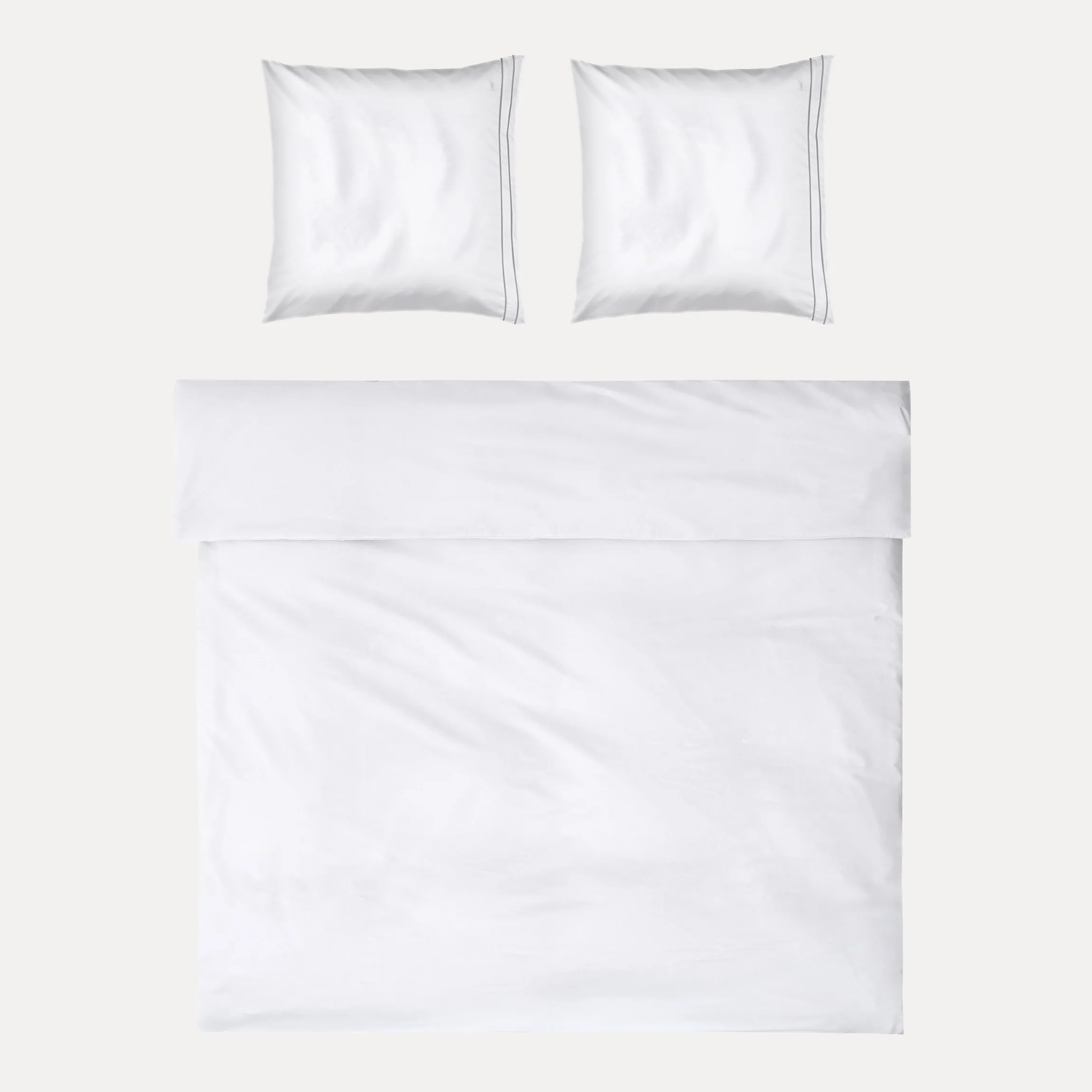 Noblesse Bettwäsche 200x200 cm + 2x80x80 cm(white/grey)