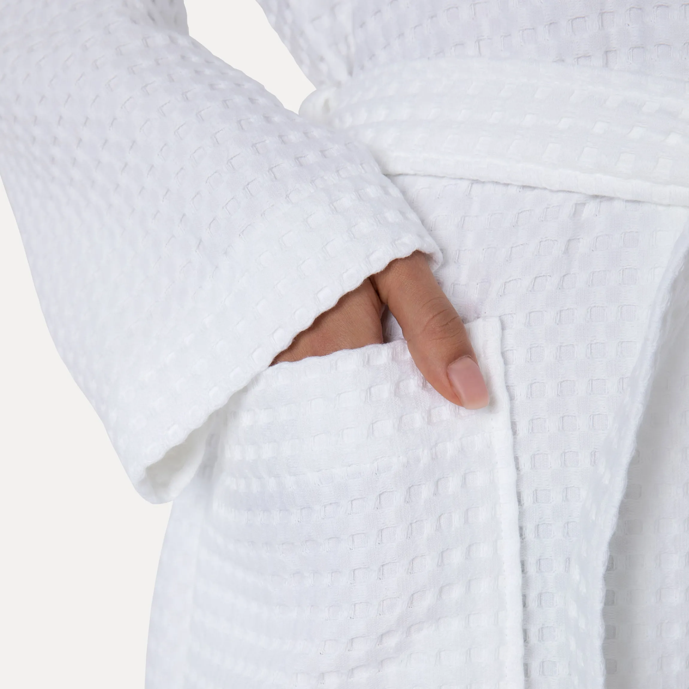 Piquée Bademantel mit Kapuze weiß(snow)