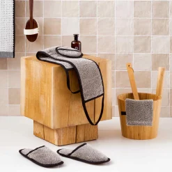 Sauna Pantoffeln grau(nature/black)