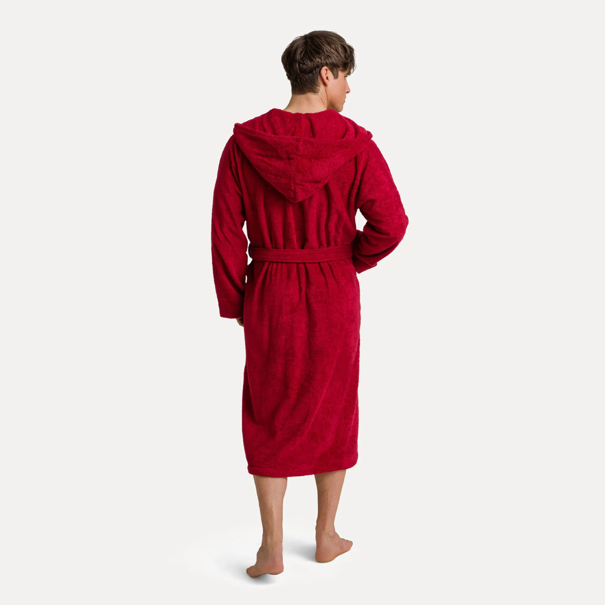 Superwuschel Bademantel mit Kapuze rot(ruby)