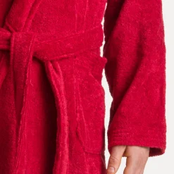 Superwuschel Bademantel mit Kapuze rot(ruby)