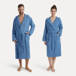 Superwuschel Bademantel mit Kapuze blau(cornflower)