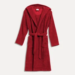 Superwuschel Bademantel mit Kapuze rot(ruby)