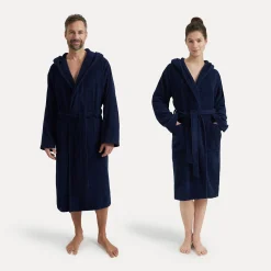 Superwuschel Bademantel mit Kapuze blau(deep sea)