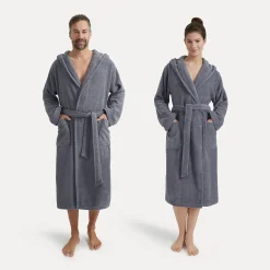 Superwuschel Bademantel mit Kapuze grau(stone)