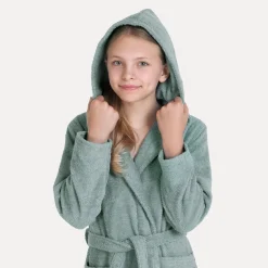 Superwuschel Bademantel mit Kapuze grün(tea)