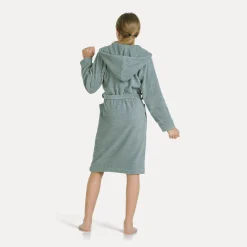 Superwuschel Bademantel mit Kapuze grün(tea)