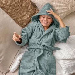 Superwuschel Bademantel mit Kapuze grün(tea)