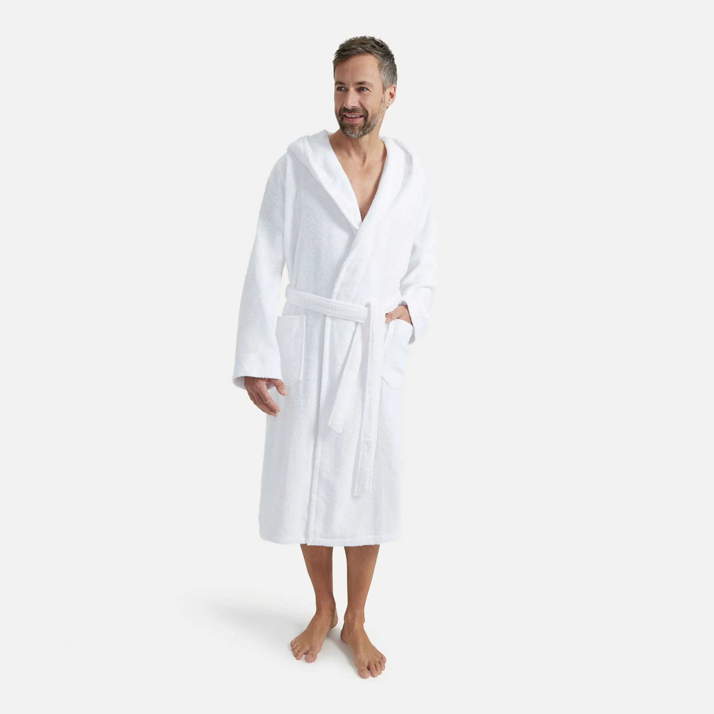 Superwuschel Bademantel mit Kapuze weiß(snow)