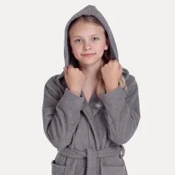 Superwuschel Bademantel mit Kapuze grau(stone)