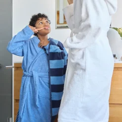 Superwuschel Bademantel mit Kapuze blau(deep sea)