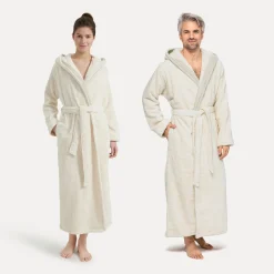 Wellness Bademantel mit Kapuze beige(nature)